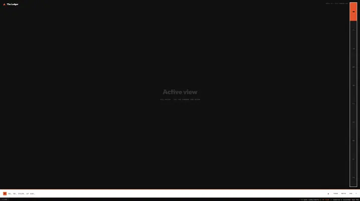 The Ledger · SHELL 09 · Floating Drawer · Live Command Bar