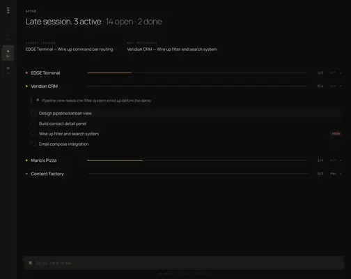 ARK Flow · work, a project open