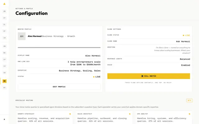 Mentor portal · Settings